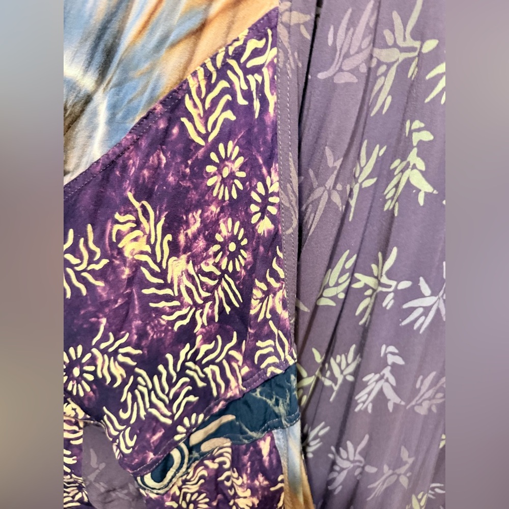 Lotus Traders Rayon Patchwork Batik Duster With S… - image 4